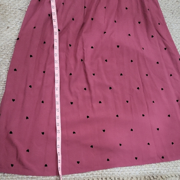 Daniel Rainn Mauve Long Sleeve Dress with Black Velvet-like hearts. - Picture 8 of 11